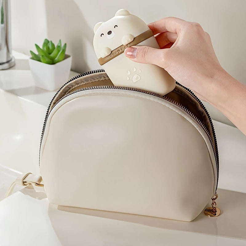 Cute Cartoon Bear Soap Dish - Leak-Proof Portable Travel Soap Box with Paw Prints, Compact Lightweight PP Plastic for Bathroom, Camping, Gym - White\u002FYellow\u002FPink