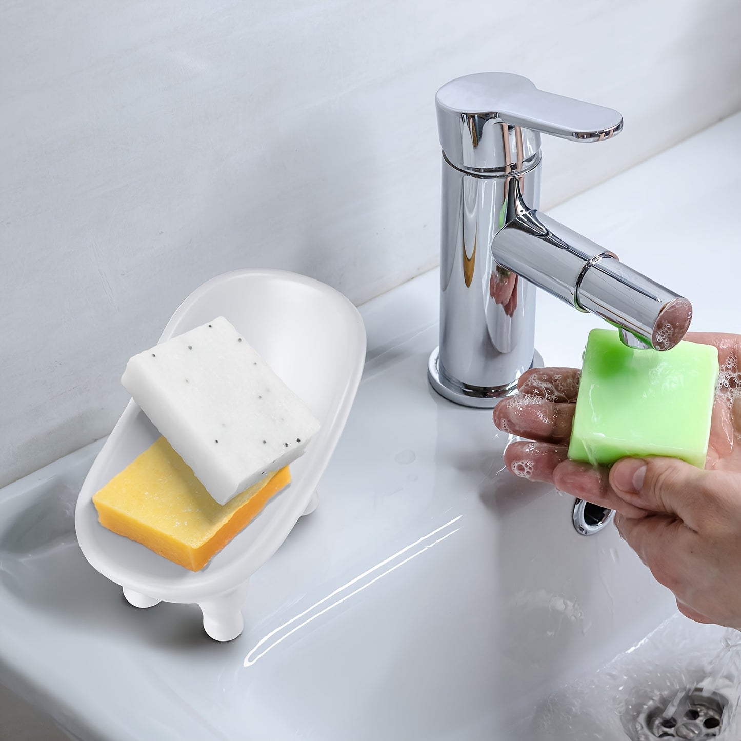 8pcs 5.6 Mini Bathtub Ceramic Planter Pot Ceramic Succulent Pot Bonsai Cactus Flower Pot Vase Holder Decorative Organizer Ceramic Mini Bathtub Soap Dish, White